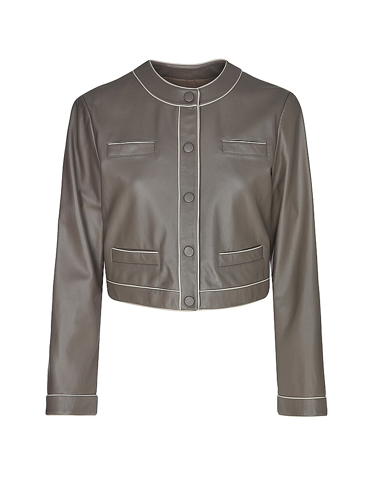 Veste en cuir marron 34