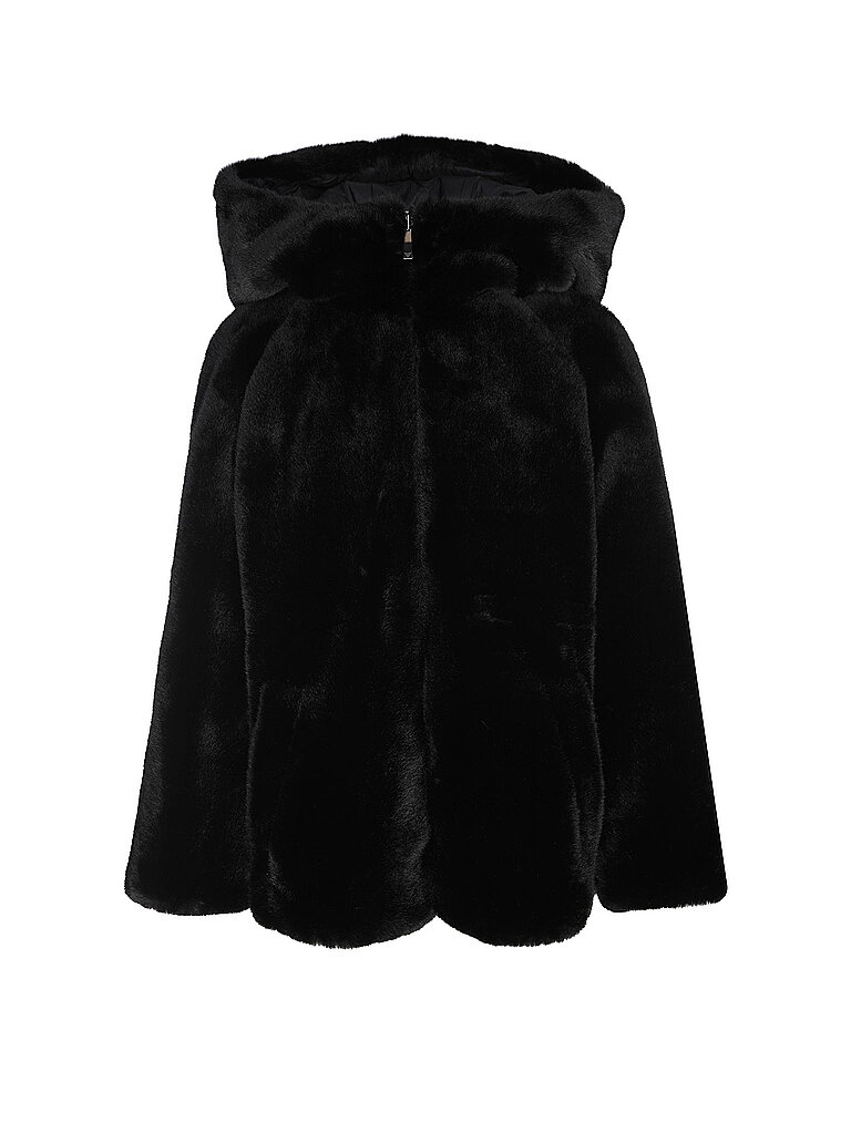 Veste réversible aspect fourrure noir 38