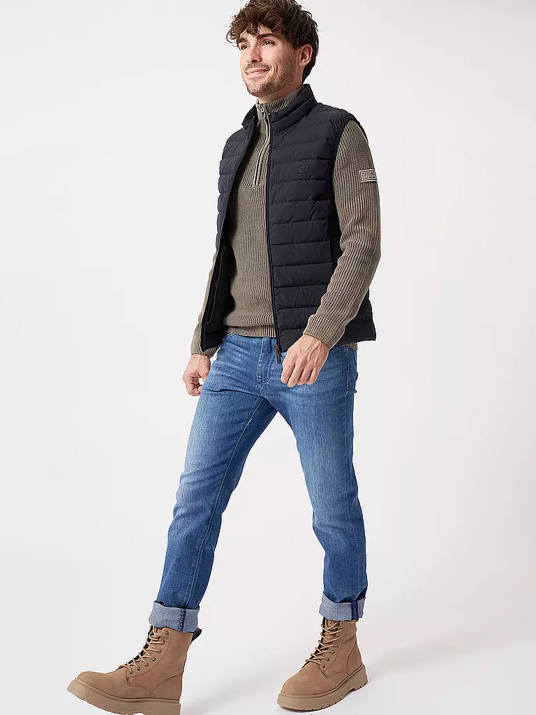 EMPORIO ARMANI | Gilet matelassé en duvet | Bleu foncé