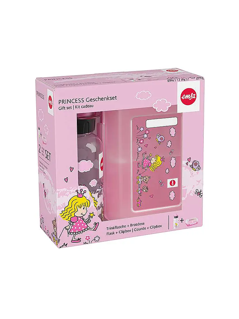 EMSA | Coffret cadeau 2 pièces Lunchbox et gourde PRINCESS Rose | rosa