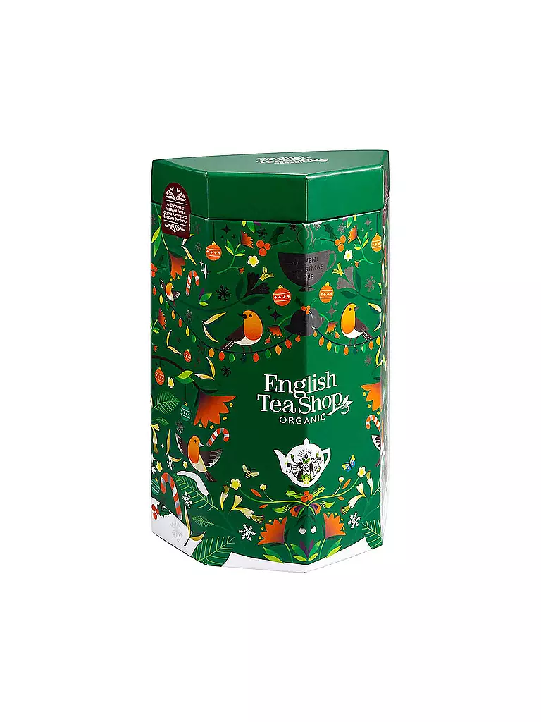 ENGLISH TEA SHOP | Calendrier de l'Avent de thé "Sapin de Noël", BIO, 25 sachets pyramidaux | dunkelgrün