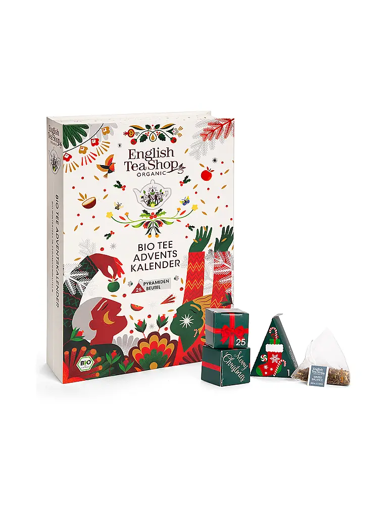 ENGLISH TEA SHOP | Calendrier de l'Avent de thé 24 sachets Livre de thé Blanc | 