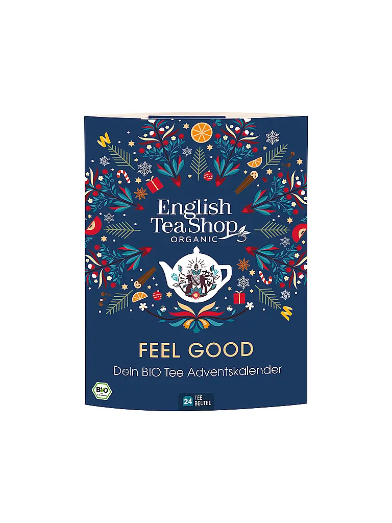 ENGLISH TEA SHOP | Calendrier de l'Avent de thés 24 sachets Feel Good Vert foncé | Bleu foncé