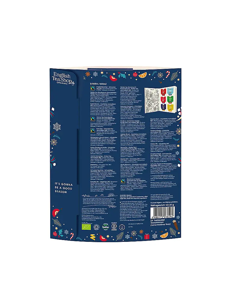 ENGLISH TEA SHOP | Calendrier de l'Avent de thés 24 sachets Feel Good Vert foncé | 