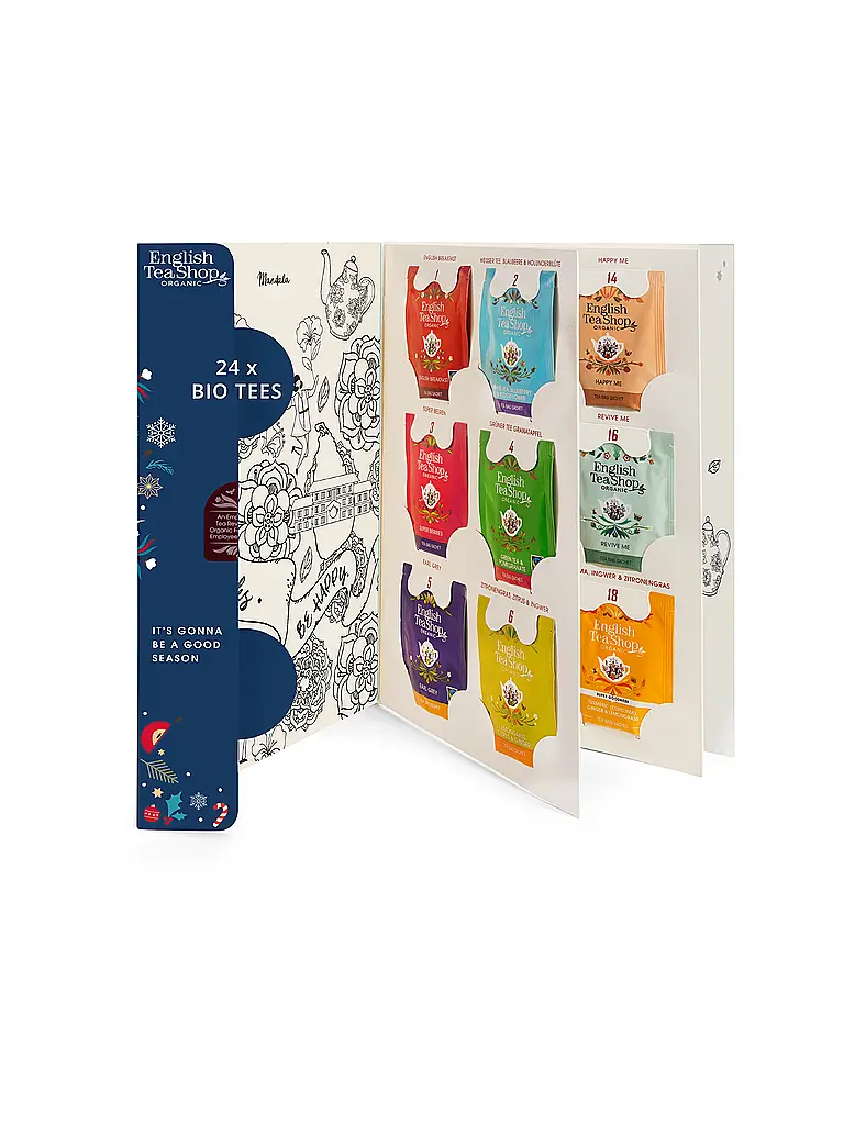 ENGLISH TEA SHOP | Calendrier de l'Avent de thés 24 sachets Feel Good Vert foncé | 