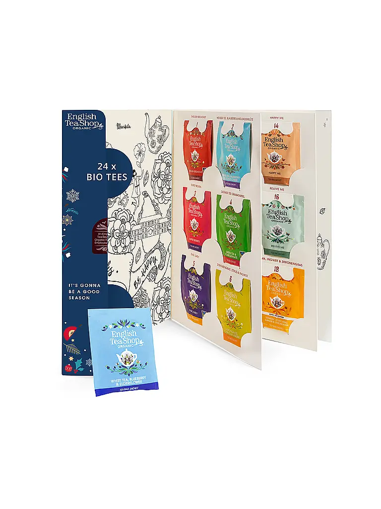 ENGLISH TEA SHOP | Calendrier de l'Avent de thés 24 sachets Feel Good Vert foncé | 