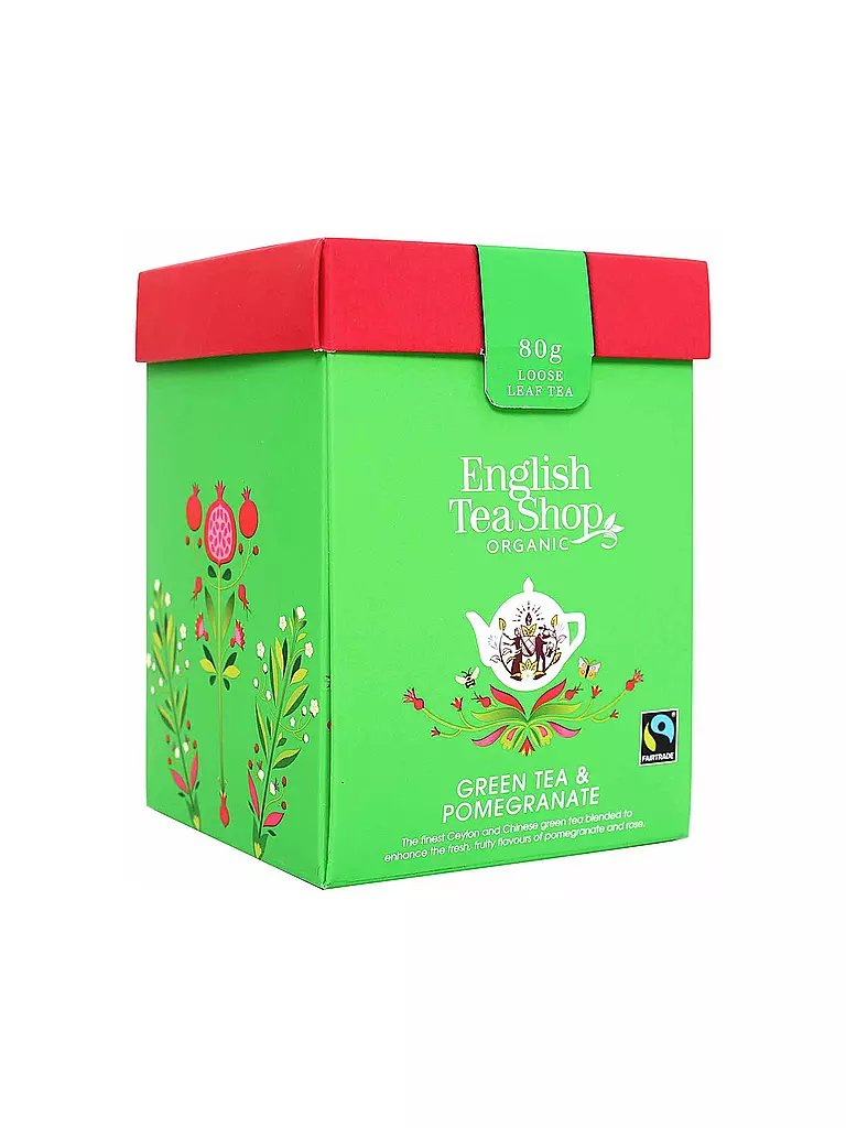 ENGLISH TEA SHOP | Thé vert grenade, BIO Fairtrade, thé en vrac, boîte de 80g | bunt