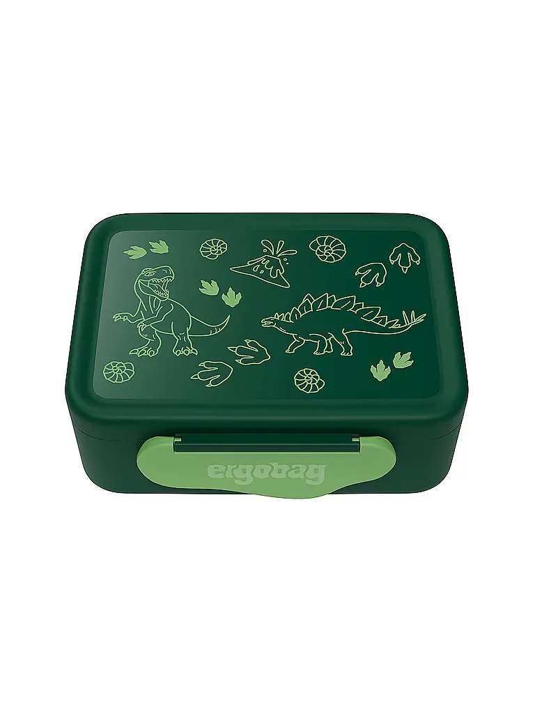 ERGOBAG | Boîte à lunch en plastique Dinosaure | Vert foncé