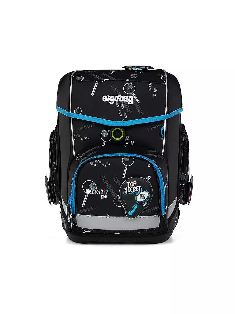 ERGOBAG | Ensemble de cartable 5 pièces CUBO Bärdektiv Les Trois Points d'Interrogation Kids | Noir
