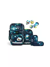 ERGOBAG | Ensemble de cartable 5 pièces CUBO Galaxy Glow - RaumfahBär | Bleu foncé