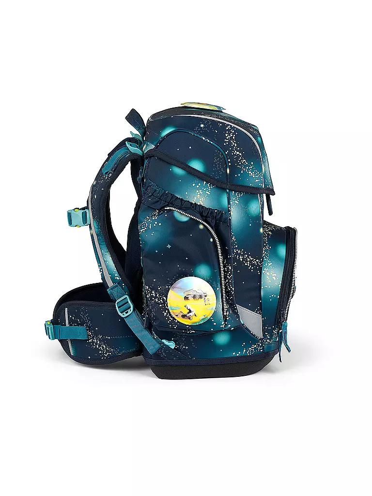 ERGOBAG | Ensemble de cartable 5 pièces CUBO Galaxy Glow - RaumfahBär | dunkelblau