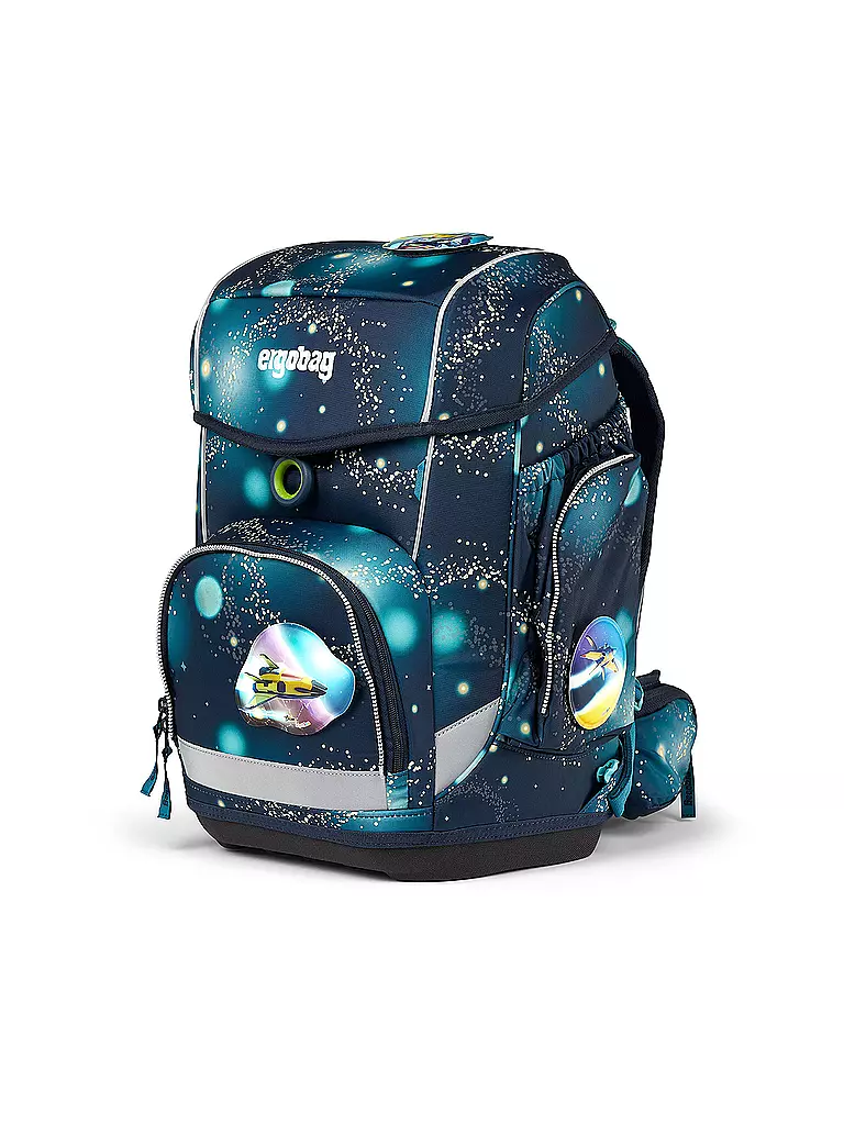ERGOBAG | Ensemble de cartable 5 pièces CUBO Galaxy Glow - RaumfahBär | dunkelblau