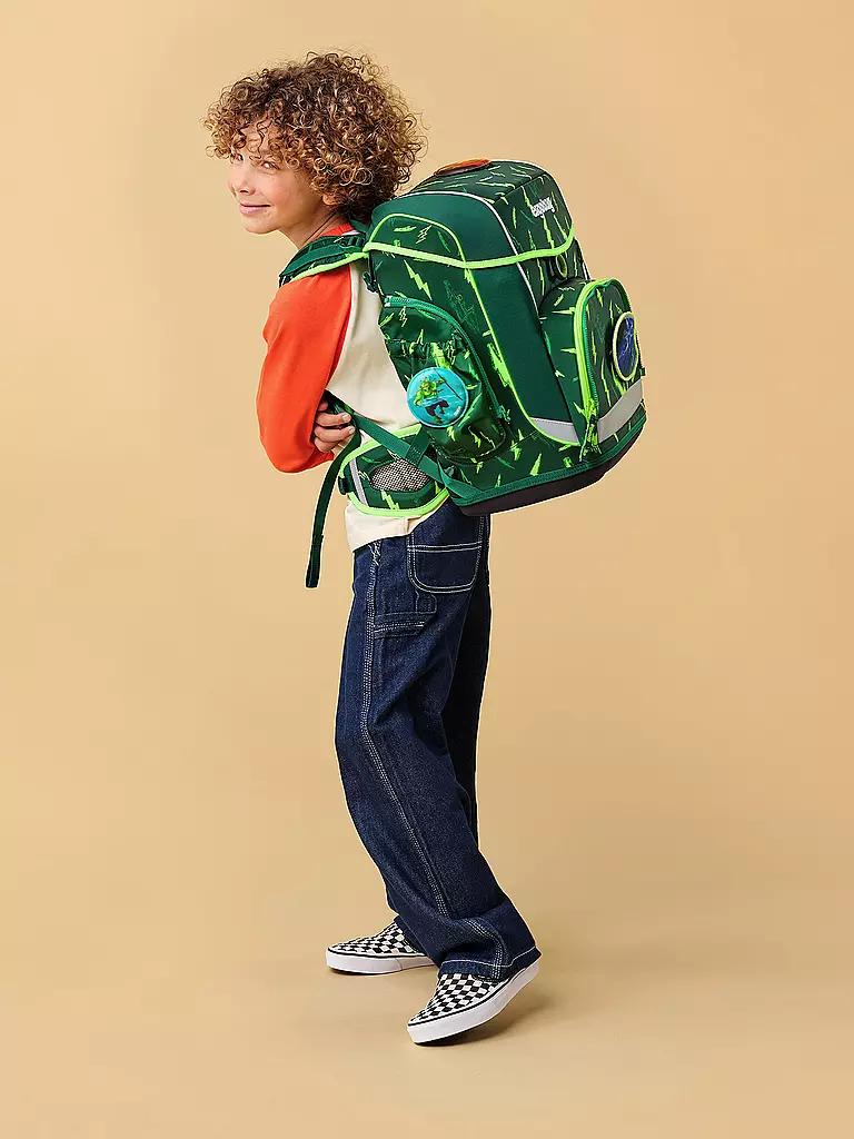 ERGOBAG | Ensemble de cartable 6 pièces CUBO LIGHT Bärtastisch | Vert foncé