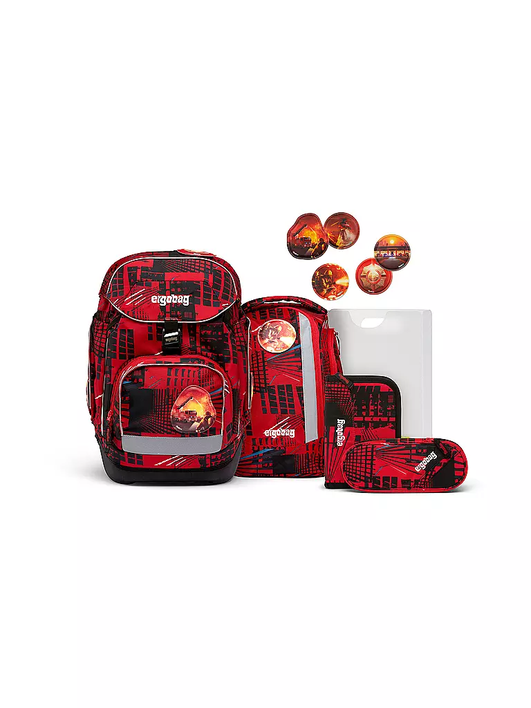 ERGOBAG | Ensemble de cartable 6 pièces PACK - AlarmBäreitschaft | rot