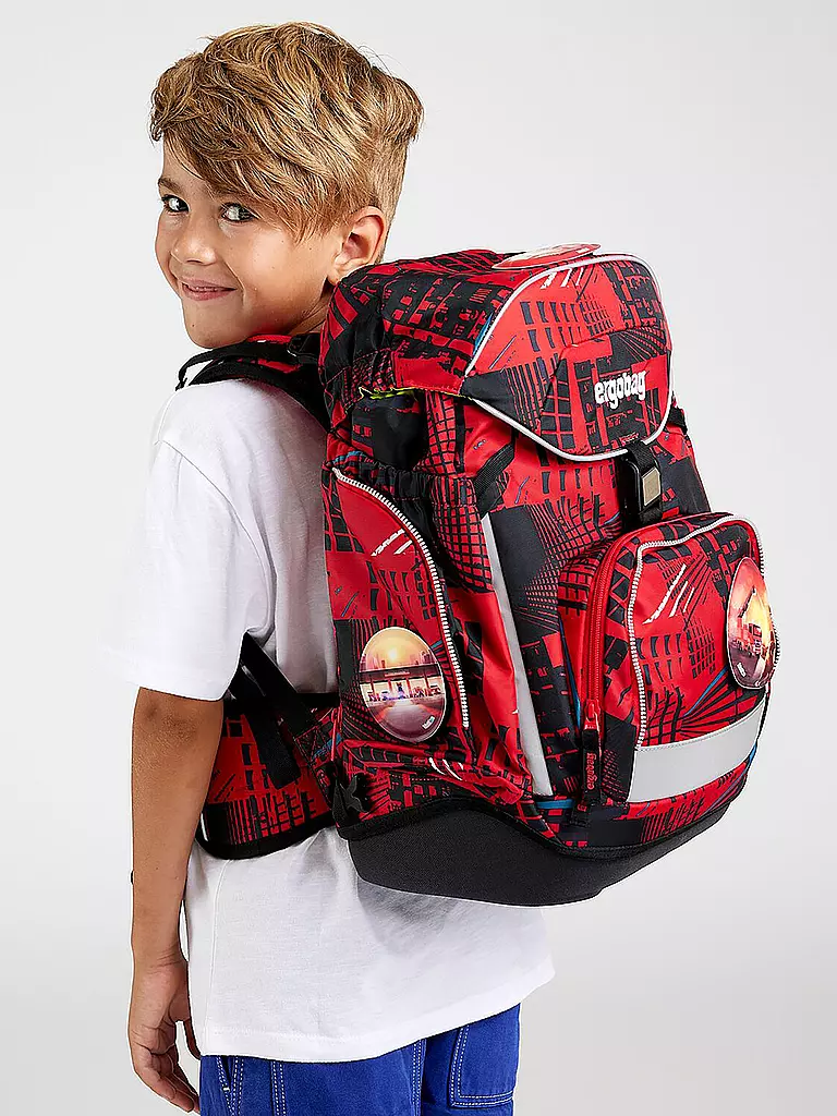 ERGOBAG | Ensemble de cartables 6 pièces - AlerteIncendie | Rouge