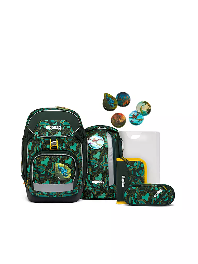 ERGOBAG | Ensemble de cartables 6 pièces PACK - TriBäratops | dunkelgrün