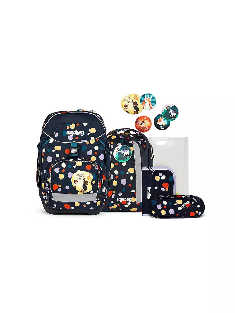 ERGOBAG | Ensemble de cartables 6 pièces PACK Bärensteinhöhle | Bleu foncé