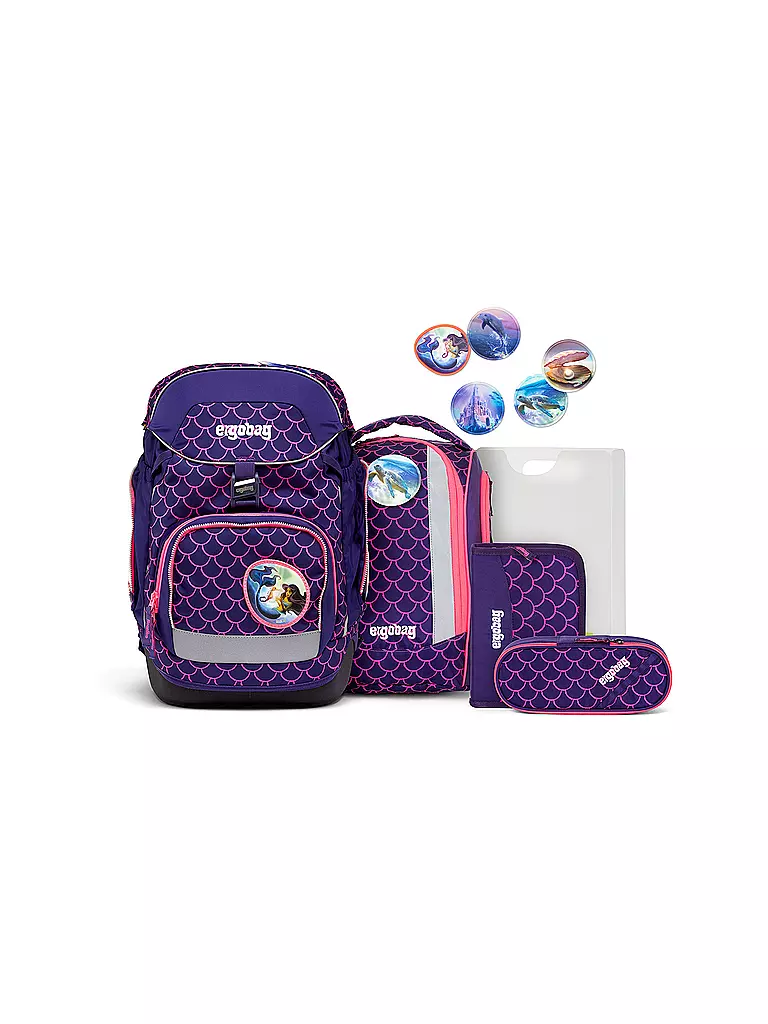 ERGOBAG | Ensemble de cartables 6 pièces PACK Lumi - PerlentauchBär | Lilas