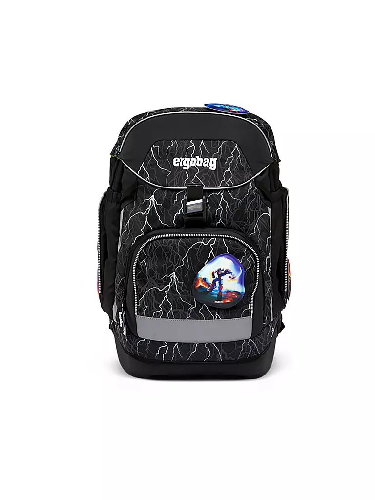 ERGOBAG | Ensemble de cartables 6 pièces PACK Reflex Glow - Super ReflektBär | schwarz