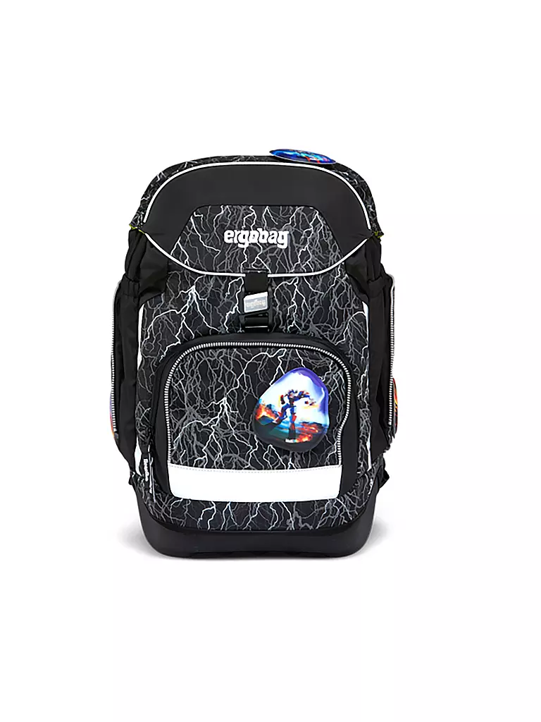 ERGOBAG | Ensemble de cartables 6 pièces PACK Reflex Glow - Super ReflektBär | schwarz