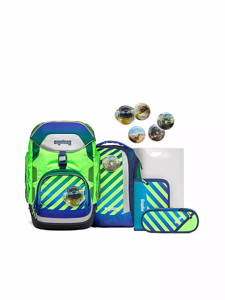 ERGOBAG | Ensemble de cartables 6 pièces Pack TruckBär | hellgrün