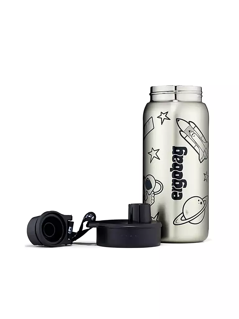 ERGOBAG | Gourde en acier inoxydable 0,5L Noir | Noir