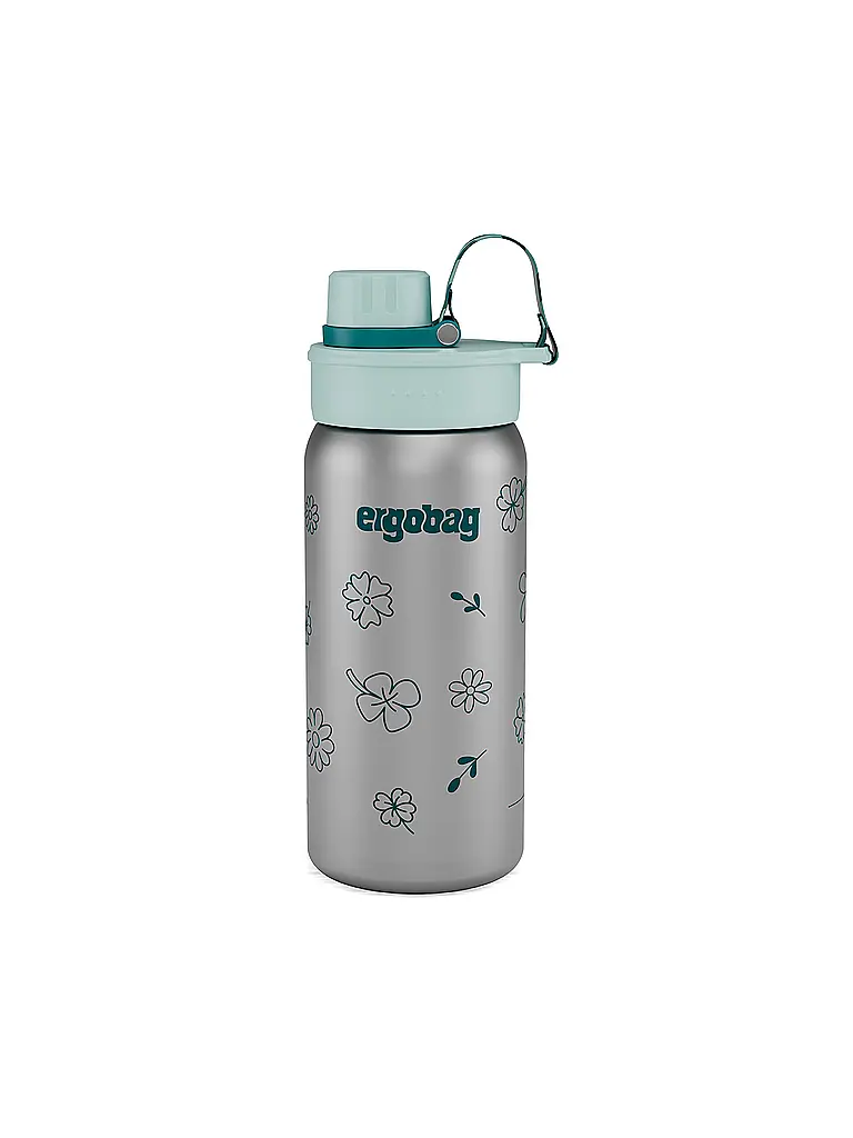 ERGOBAG | Gourde en acier inoxydable Fleurs | Argent