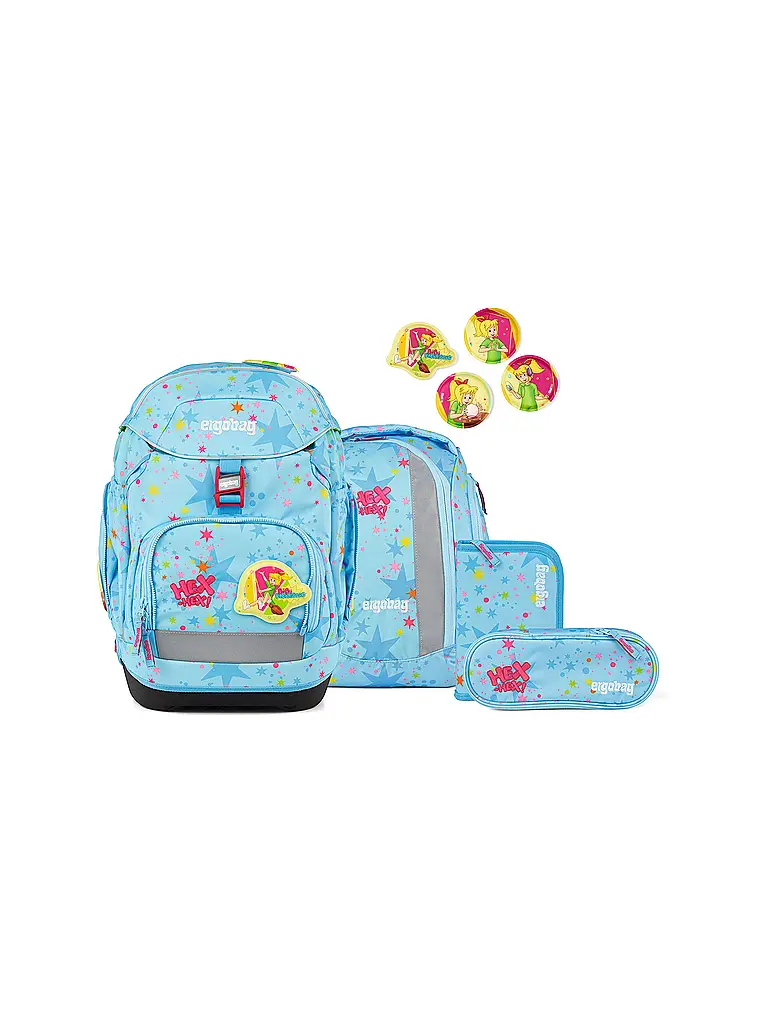 ERGOBAG | Schulrucksack Set 6tlg Pack Bärhext | Bleu clair