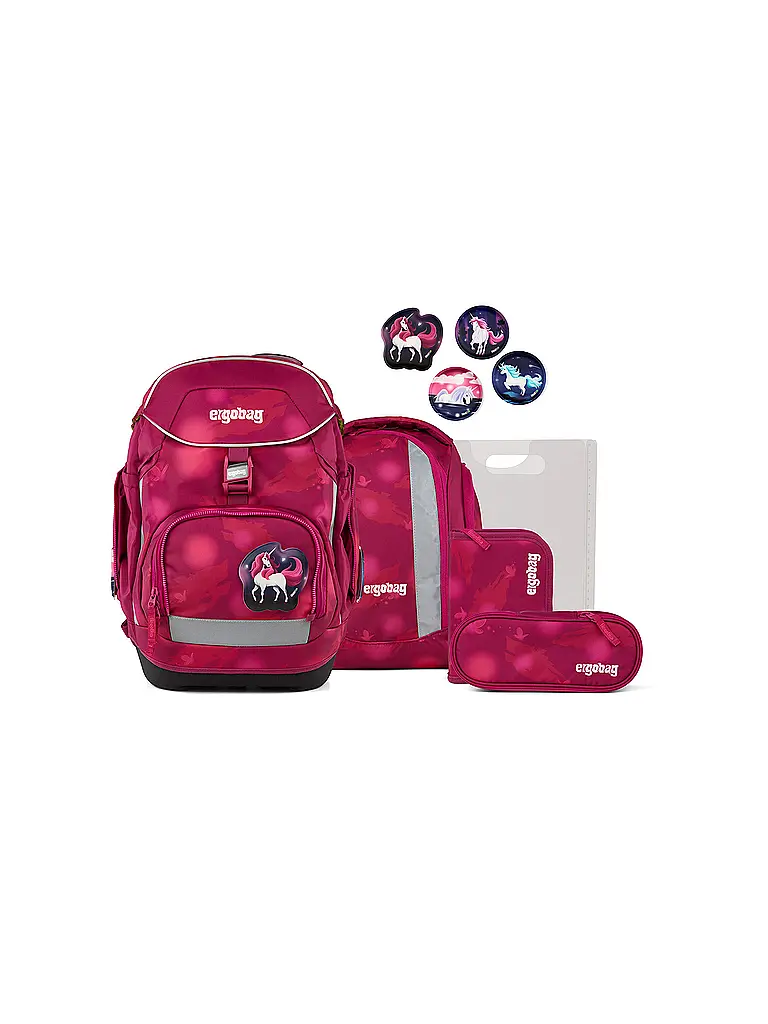ERGOBAG | Schulrucksack Set 6tlg Pack MondzauBär | Rose vif