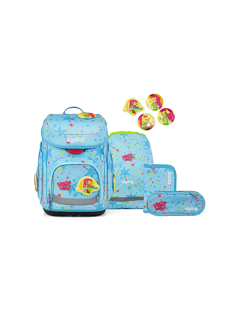 ERGOBAG | Schultaschen Set 5tlg CUBO Bärhext | Bleu clair