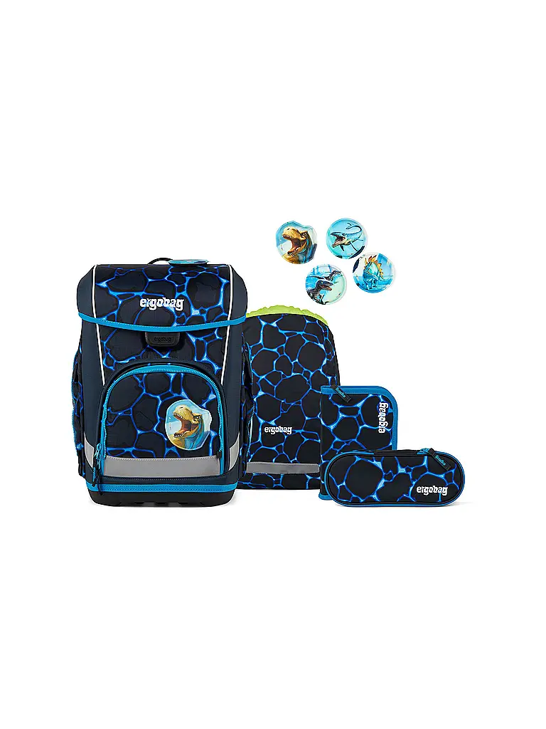 ERGOBAG | Schultaschen Set 5tlg CUBO LIGHT Bärassic Garden | Noir