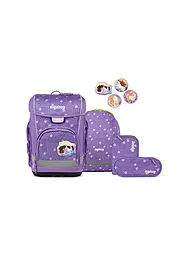 ERGOBAG | Schultaschen Set 5tlg CUBO LIGHT PonyBäradies | Lilas