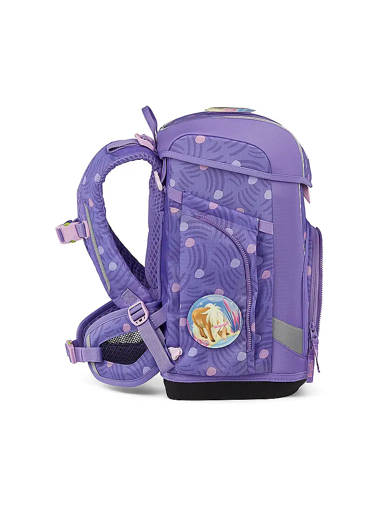 ERGOBAG | Schultaschen Set 5tlg CUBO LIGHT PonyBäradies | Lilas