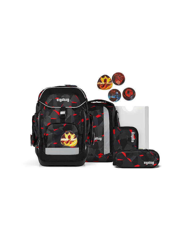 ERGOBAG | Schultaschen Set 6tlg MAXI TaekBärdo | Noir
