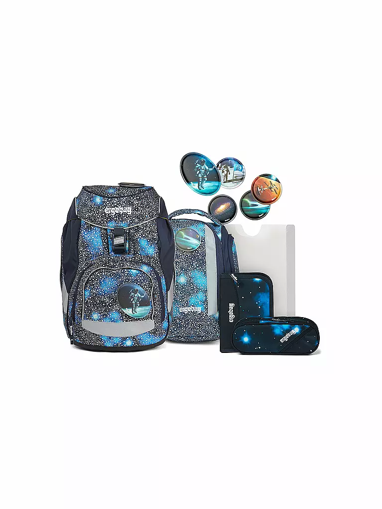 ERGOBAG | Schultaschen Set 6tlg. Pack - Bär Anhalter durch die Galaxie | Bleu foncé
