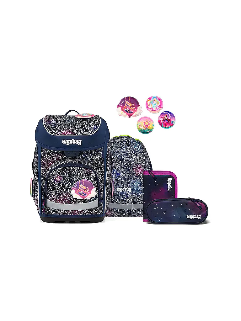 ERGOBAG | Set de cartable 5 pièces CUBO Bärlaxy | Bleu foncé