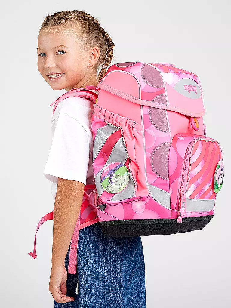 ERGOBAG | Set de cartable 5 pièces Cubo KuntBärbuntes Einhorn | Rose vif