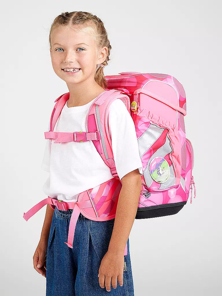 ERGOBAG | Set de cartable 5 pièces Cubo KuntBärbuntes Einhorn | Rose vif