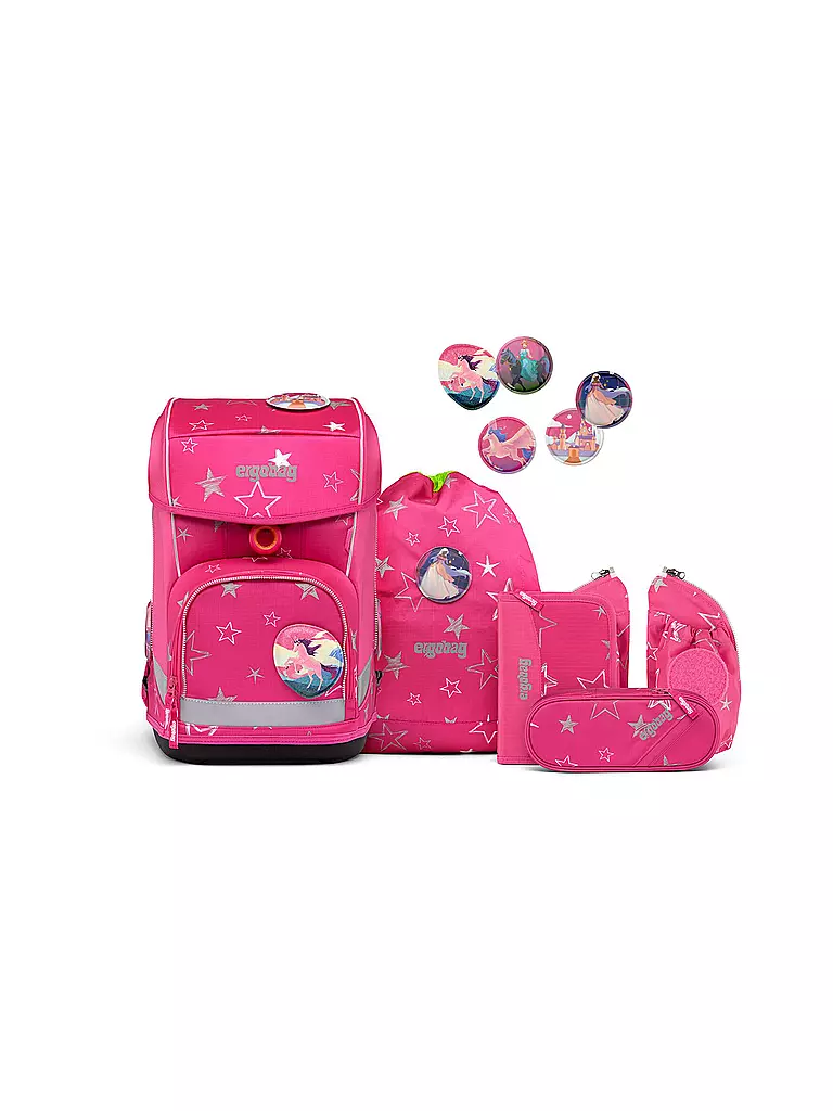 ERGOBAG | Set de cartable 5 pièces Cubo Light - SternzauBär | Rose vif