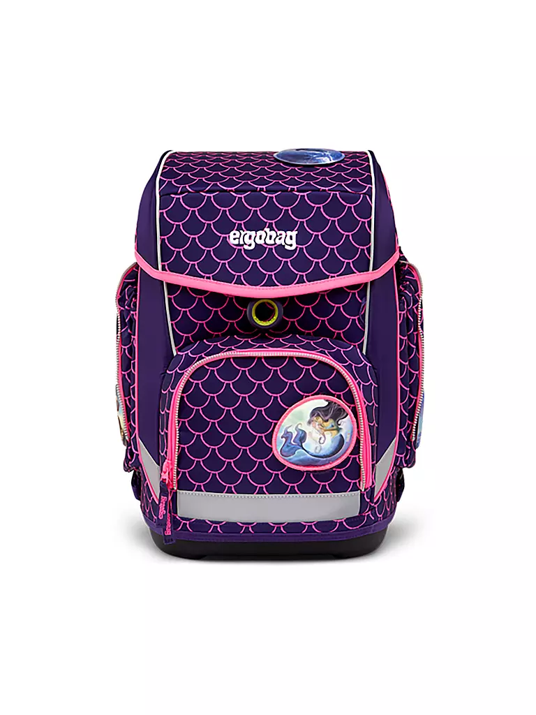 ERGOBAG | Set de cartable 5 pièces CUBO Lumi - Ours plongeur de perles | Lilas