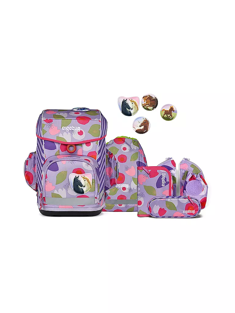 ERGOBAG | Set de cartable 6 pièces CUBO LIGHT BlütenzauBär | Lilas
