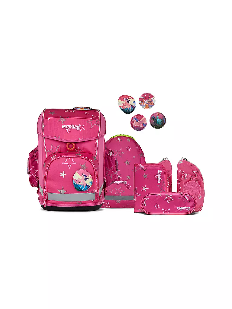 ERGOBAG | Set de cartable 6 pièces CUBO LIGHT SternzauBär | Rose vif