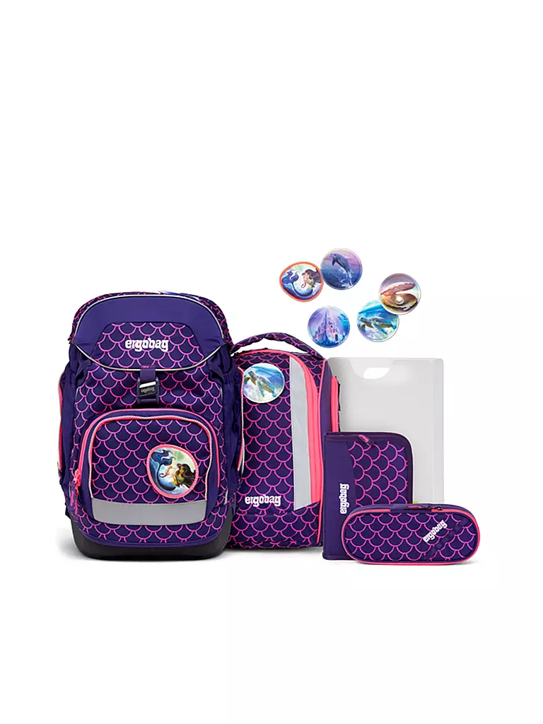 ERGOBAG | Set de cartable 6 pièces MAXI Lumi - PerlentauchBäre | lila