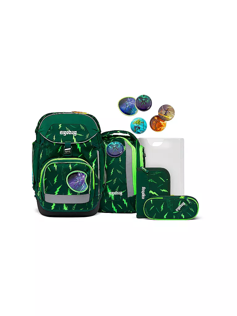 ERGOBAG | Set de cartable 6 pièces PACK Lumi - Bärtastisch | Vert foncé
