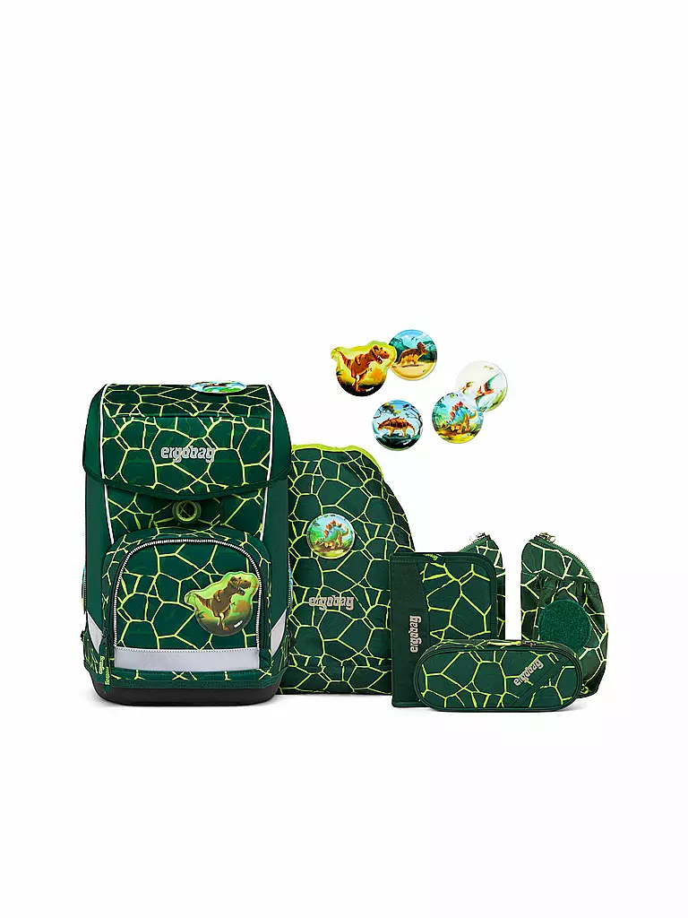 ERGOBAG | Set de cartable Cubo Light 6 pièces BärRex | Vert foncé