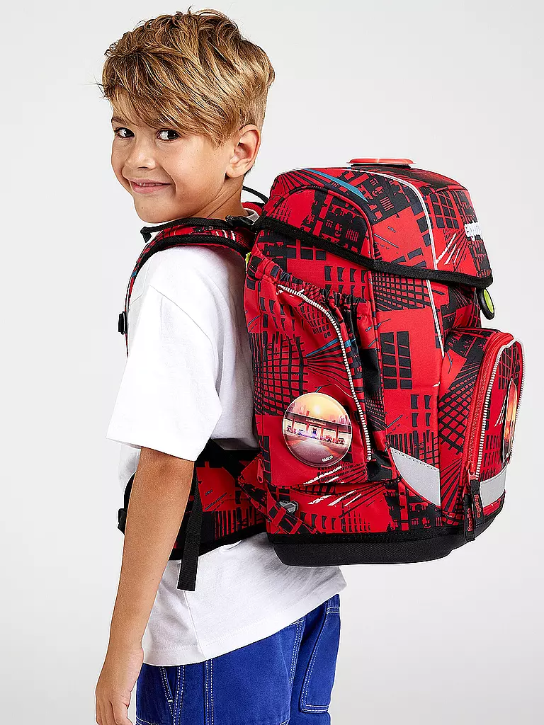ERGOBAG | Set de cartables 5 pièces CUBO - AlerteIncendie | rot