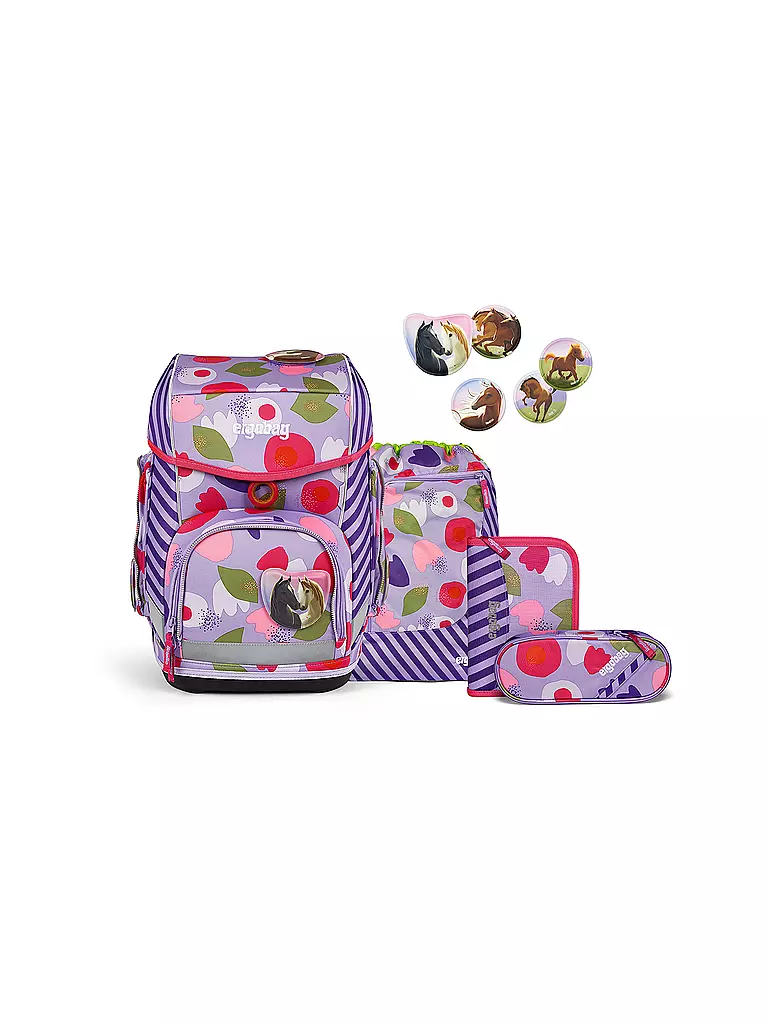 ERGOBAG | Set de cartables 5 pièces CUBO - BlütenzauBär | Lilas
