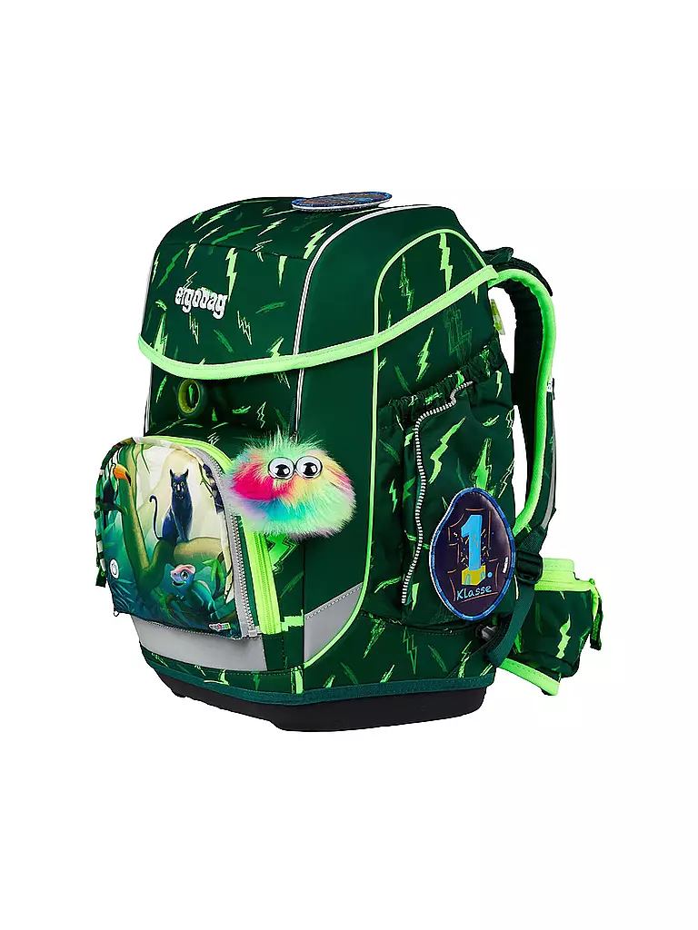 ERGOBAG | Set de cartables 5 pièces CUBO Lumi - Bärtastisch | dunkelgrün