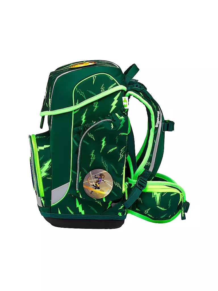 ERGOBAG | Set de cartables 5 pièces CUBO Lumi - Bärtastisch | dunkelgrün