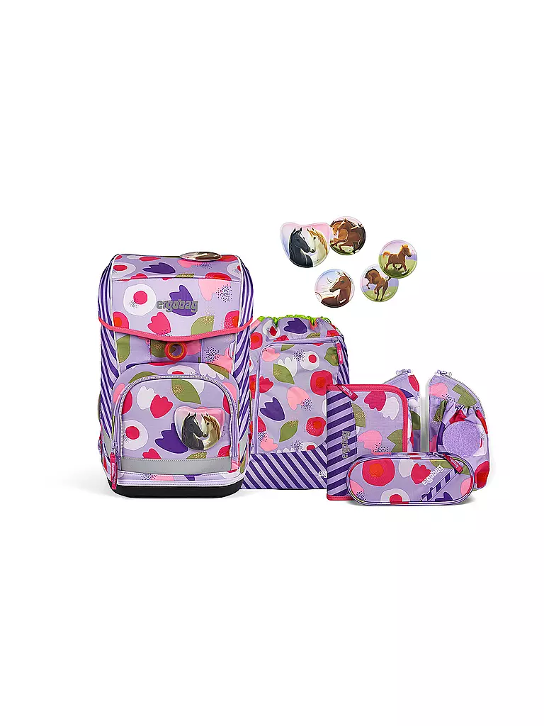 ERGOBAG | Set de cartables 6 pièces CUBO Light - BlütenzauBär | Lilas